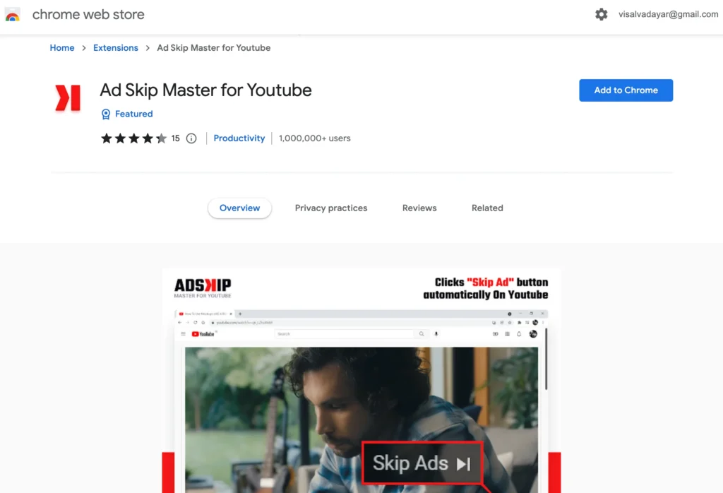 Ad Skip Master for Youtube AdBlocker Chrome Extension