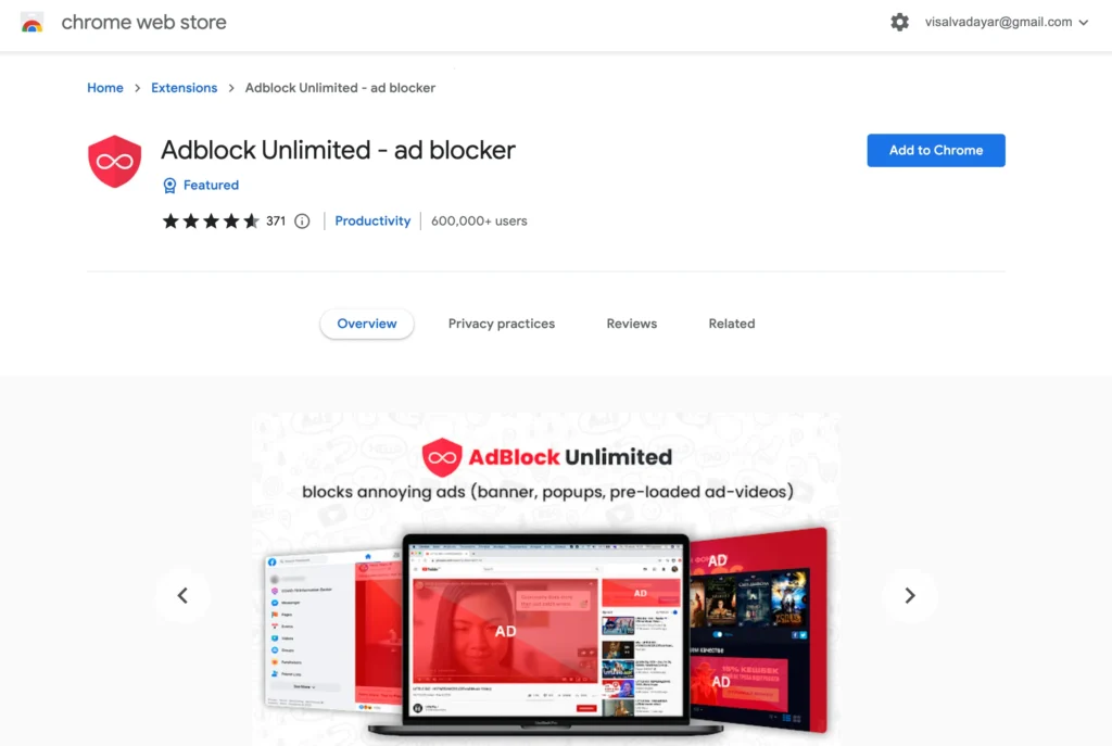 Adblock Unlimited - ad blocker YouTube AdBlocker Chrome Extension