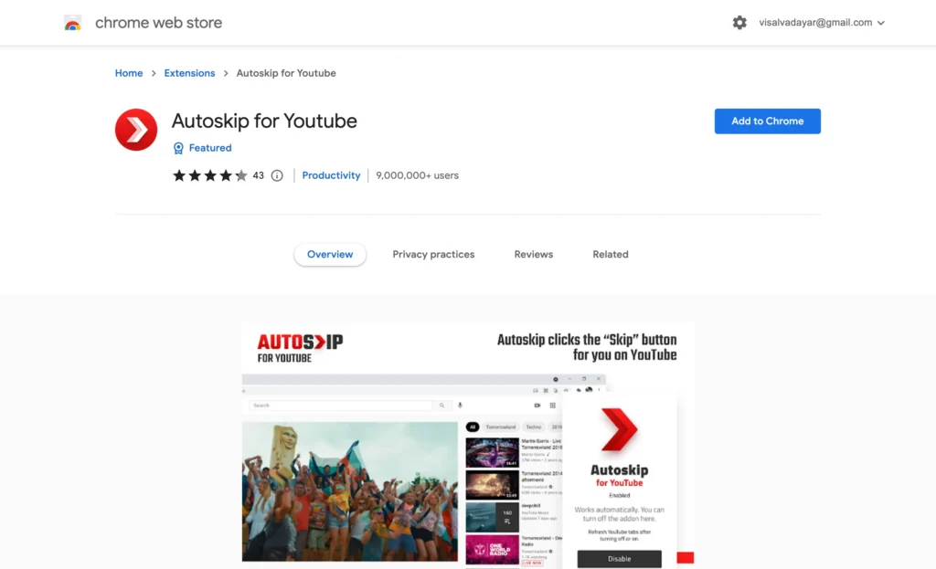 Autoskip for YouTube AdBlocker Chrome Extension