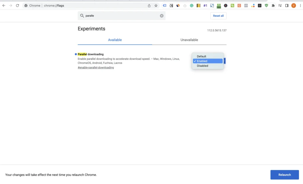 Enable Parallel Downloading in Google Chrome